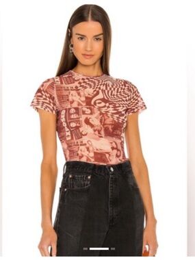 NWT! Miaou Wanted Red Mini Tee S